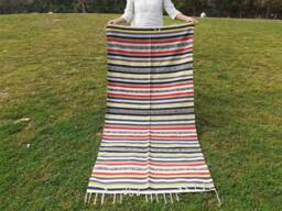 Artisan Organic Cotton Yoga Rugs, Handwoven Meditation Floor Mat, Indian Handloomed Rug, Cotton Mat, Natural Fibre Rug