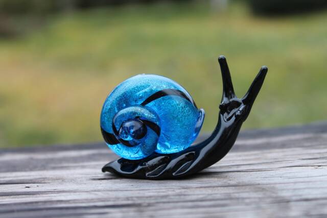 Snail Glass Sculpture Glass Snail Figure Figurine Miniature Figurine Ornament - image 1
