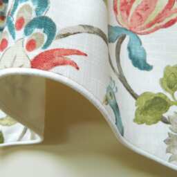 Trend Coral Reef Peacock By Jaclyn Smith - Window Valance Corded Lined Rod Pocket Scalloped Linen Designer Fabric Made To Order - thumbnail 3
