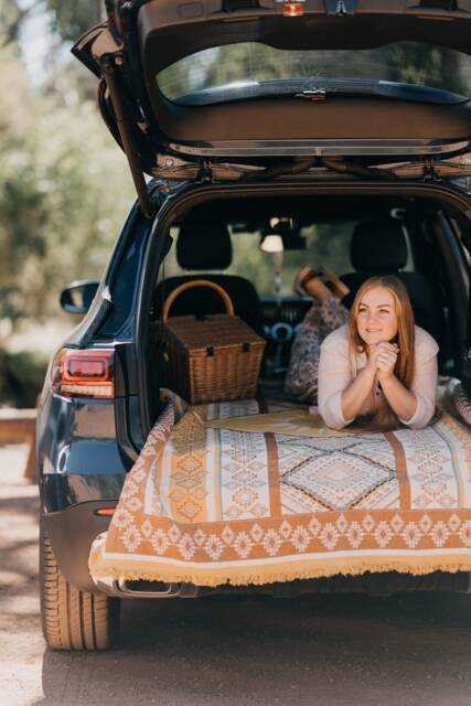 Pure Cotton Picnic Rug Blanket Throw Yoga Mat Beach Grounding - image 1