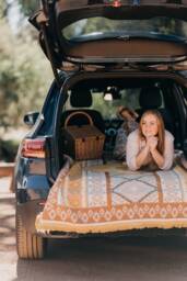 Pure Cotton Picnic Rug Blanket Throw Yoga Mat Beach Grounding - thumbnail 1