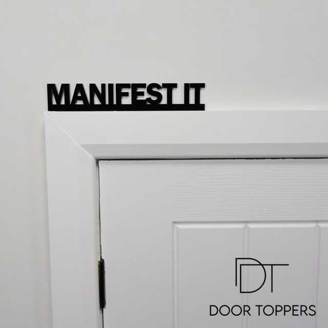 Manifest It Door Topper - Manifestation Quote Sign Law Of Attraction Mindset Decor Motivational Goal Setting Home Office Study - image 1
