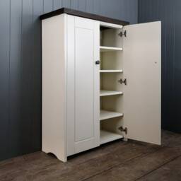 5 Shelf Handmade Painted Cupboard With Storage Shelves & Boot Compartment Shoe Rack Cabinet For Hallway Living Dining Room Or Study - thumbnail 2