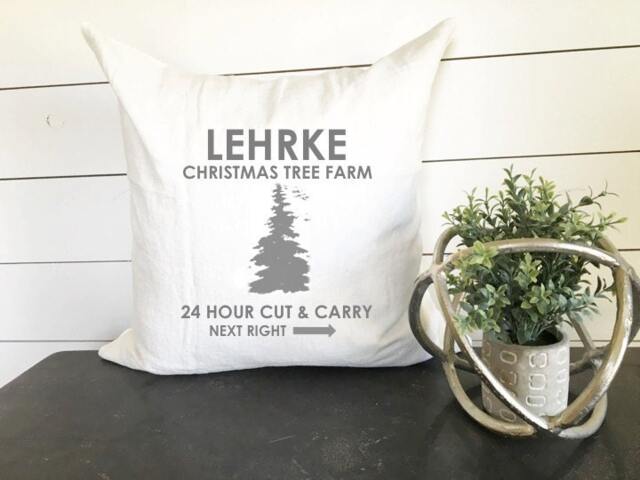 Christmas Tree Farm Personalized Pillow Cabin Holiday Cover Farmhouse Gift Chic - image 1
