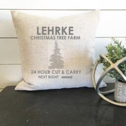 Christmas Tree Farm Personalized Pillow Cabin Holiday Cover Farmhouse Gift Chic - thumbnail 2