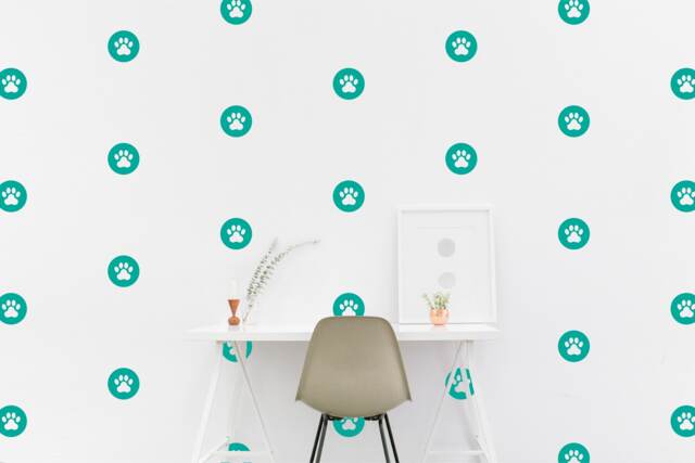 Dog Paw Circle Wall Decal Kids Room Wall Sticker Bedroom Pattern Wallpaper Vinyl Decals Nursery Stickers Home Decor - image 1