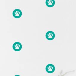 Dog Paw Circle Wall Decal Kids Room Wall Sticker Bedroom Pattern Wallpaper Vinyl Decals Nursery Stickers Home Decor - thumbnail 2