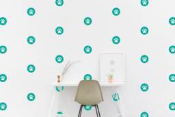 Dog Paw Circle Wall Decal Kids Room Wall Sticker Bedroom Pattern Wallpaper Vinyl Decals Nursery Stickers Home Decor - thumbnail 1