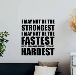 Gym Wall Decal Sign Strongest Fastest Hardest Quote Sport Poster Fitness Mural Gift Vinyl Sticker Inspirational Decor Art Print G281
