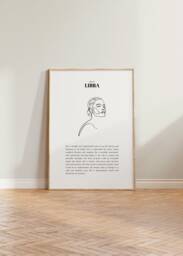 She Is Libra Print, Horoscope Zodiac Astrology Star Sign Wall Art, Poster, Minimalist Gift, Aesthetic - thumbnail 1