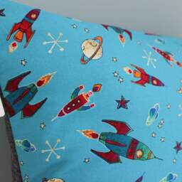 Rocket/Moon Fabric Cushion Cover - Nursery/Children's Bedroom Variety Of Sizes Michael Miller - thumbnail 3