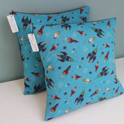 Rocket/Moon Fabric Cushion Cover - Nursery/Children's Bedroom Variety Of Sizes Michael Miller - thumbnail 2