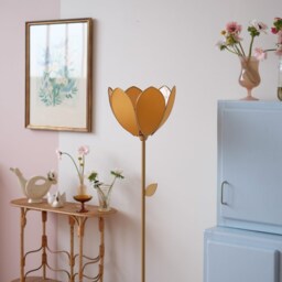 Floor Lamp & Simple Flower Lampshade - Honey - thumbnail 2