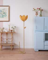 Floor Lamp & Simple Flower Lampshade - Honey