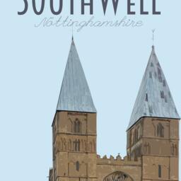 Southwell Minster Travel Poster - Retro Style UK Art Print - thumbnail 2