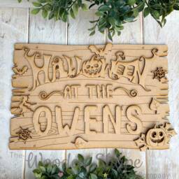 Personalised Halloween At The Family Surname Craft Kit Layered Mdf Decoration - thumbnail 2