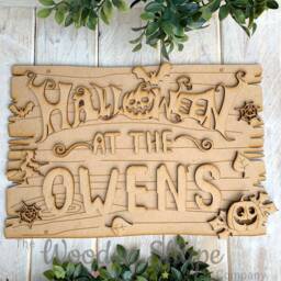 Personalised Halloween At The Family Surname Craft Kit Layered Mdf Decoration - thumbnail 1