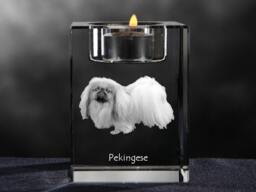 Pekingese, Crystal Candlestick With Dog, Souvenir, Decoration, Limited Edition, Collection - thumbnail 1