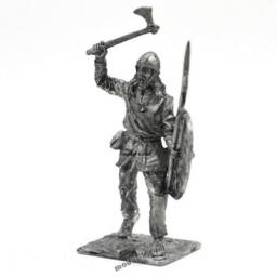 Tin 54mm Viking With Spear & Axe 9-10 Century - thumbnail 4
