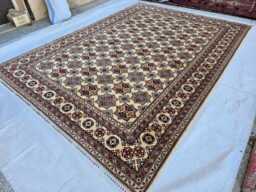 8x12 Ivory Geometric Star Kazak, Tribal Area Carpet, Handwoven Rug For Living Room - thumbnail 1