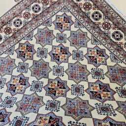 8x12 Ivory Geometric Star Kazak, Tribal Area Carpet, Handwoven Rug For Living Room - thumbnail 4