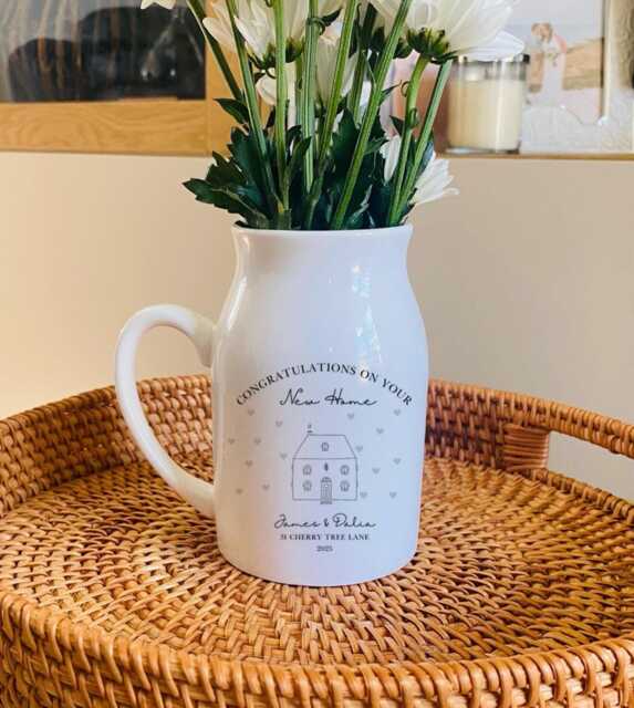 Personalised New Home Gift - Small Vase Housewarming Moving in Couples Friend First Christmas - image 1