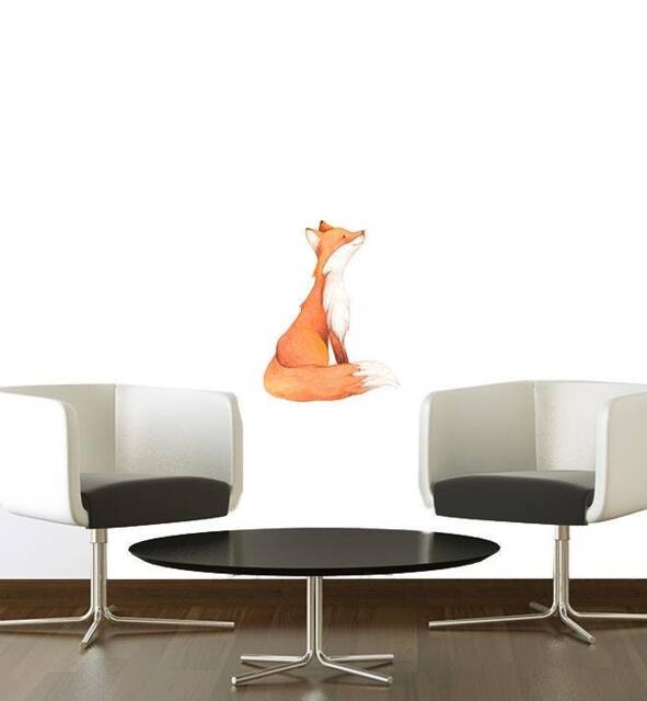 Sitting Fox Wall Sticker Decal - Nursery Stickers, Animal Decals, Home Decor, Baby Room, Art, Girl, Boy