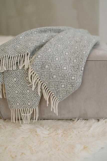 Wool Plaid With Sirtaki Pattern - Soft & Warm Blanket, Perfect Gift, Handmade in Eu - image 1