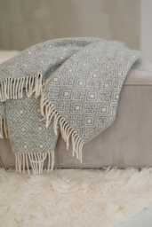 Wool Plaid With Sirtaki Pattern - Soft & Warm Blanket, Perfect Gift, Handmade in Eu - thumbnail 1