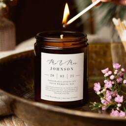 With Love On Wedding Day Gift For Couple Bride & Groom Scented Candle