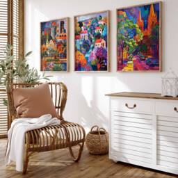Set Of 3 Adelaide Poster Set, Australia Travel Prints, Australian Art, Decor, Oceania Wall Art - thumbnail 4
