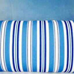 Blue Striped Lumbar Pillow Cover, Modern Sofa Cushion - 10x22 - thumbnail 3