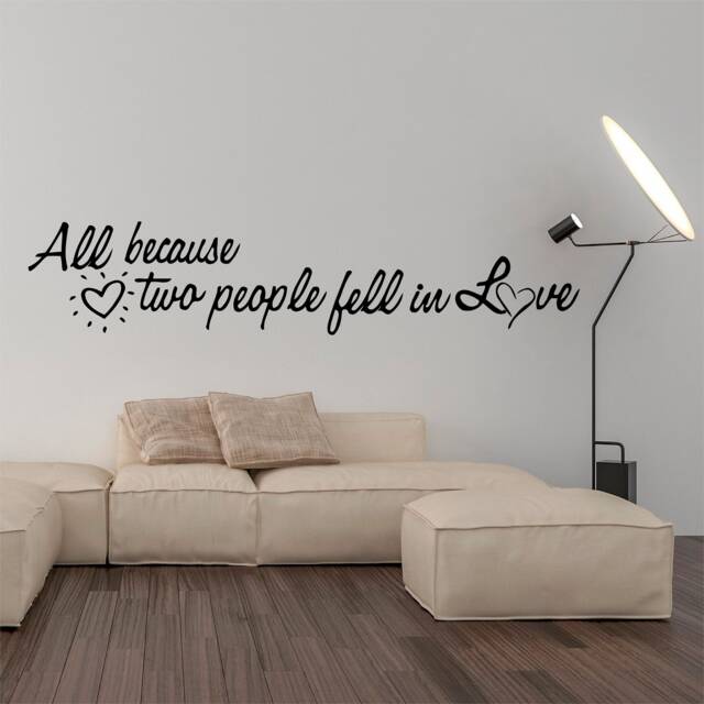 Two People Fell in Love - 0185 Wall Art Decal, Transfer, Mural, Sticker, 75 Colours, 5 Sizes, Interior Or Exterior Use , Easy To Apply - image 1