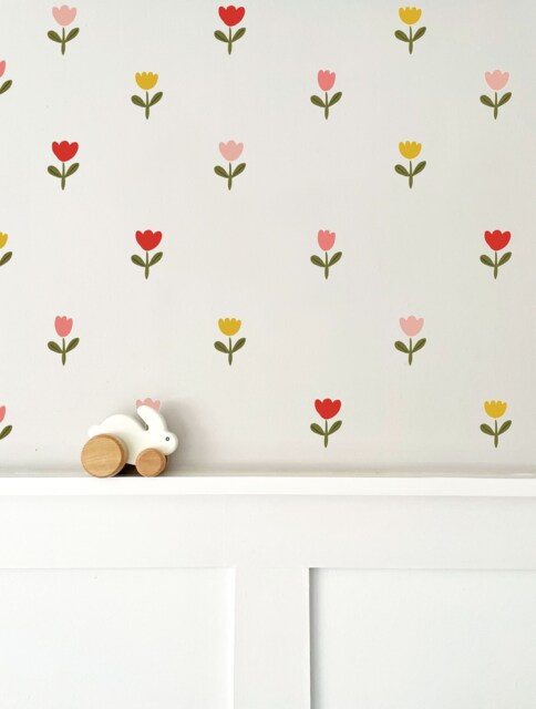 Tulip Flower Wall Stickers - Decals For Kids Nursery Decor Floral Removable Fabric - image 1
