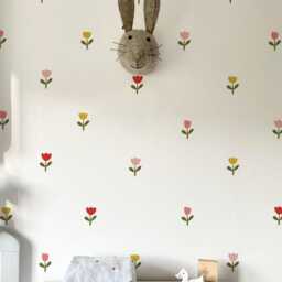 Tulip Flower Wall Stickers - Decals For Kids Nursery Decor Floral Removable Fabric - thumbnail 3