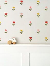 Tulip Flower Wall Stickers - Decals For Kids Nursery Decor Floral Removable Fabric - thumbnail 1