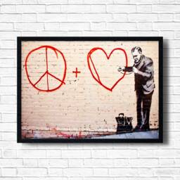 Banksy Peaceful Heart Doctor Print Urban Graffiti Wall Art - thumbnail 1