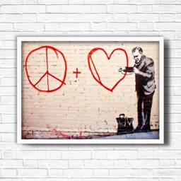 Banksy Peaceful Heart Doctor Print Urban Graffiti Wall Art - thumbnail 3