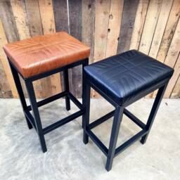 Union Jack Leather Bar Stool/Counter Top Breakfast - Made in The U.K Worldwide Shipping Fp - thumbnail 3