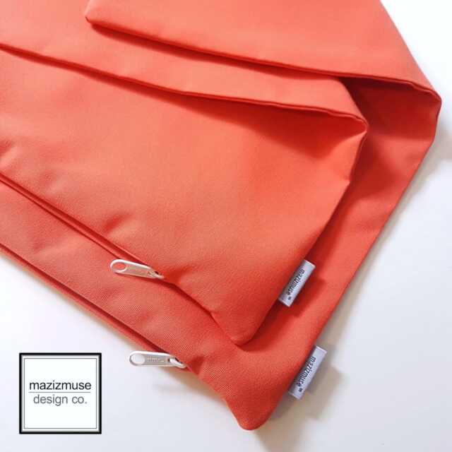 Melon Sunbrella?? Outdoor Pillow Cover, Decorative Throw Cushions For Patio & Pool Loungers, Coral Orange Home Decor, Mazizmuse - image 1