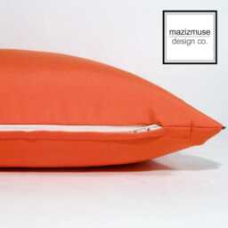 Melon Sunbrella?? Outdoor Pillow Cover, Decorative Throw Cushions For Patio & Pool Loungers, Coral Orange Home Decor, Mazizmuse - thumbnail 2