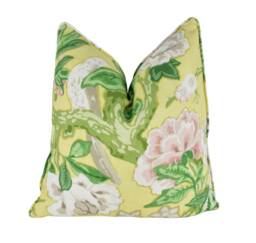 Schumacher/Mary Mcdonald - Bermuda Blossoms Yellow Bold Traditional Floral Cushion Cover Handmade Throw Pillow Designer Home Decor - thumbnail 1