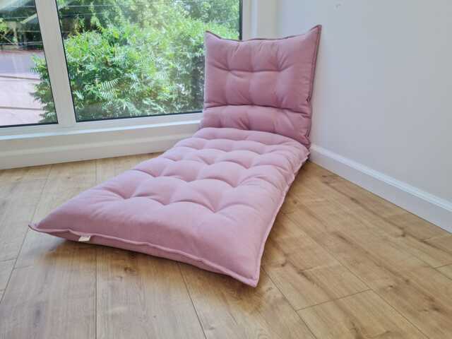 Organic Hemp Floor Cushion Reading Nook Pillow Hemp Fiber Filling in Soft Pink Cotton Velvet Fabric Custom Made - image 1