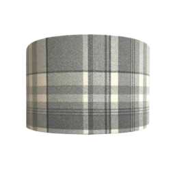 Handmade Balmoral Grey Tartan Drum Lampshade, Table Or Ceiling Light Shade - thumbnail 1