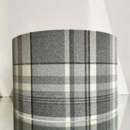 Handmade Balmoral Grey Tartan Drum Lampshade, Table Or Ceiling Light Shade - thumbnail 4