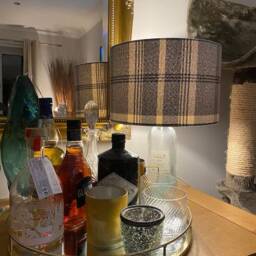 Handmade Balmoral Grey Tartan Drum Lampshade, Table Or Ceiling Light Shade - thumbnail 3