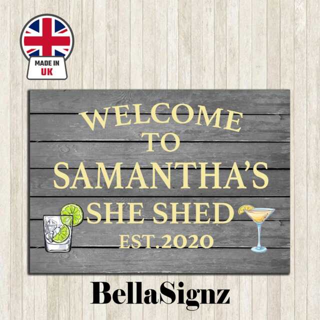 Personalized She Shed Sign Garden Bar Patio Wall Decor - image 1