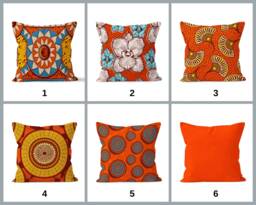 Flower Orange Cushion Cover, Farmhouse Decor, Terracotta Floral Home Accent, Vibrant Pillow Case For Boho Chic Style - thumbnail 1