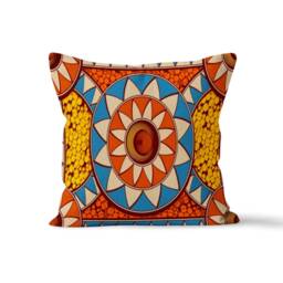 Flower Orange Cushion Cover, Farmhouse Decor, Terracotta Floral Home Accent, Vibrant Pillow Case For Boho Chic Style - thumbnail 2