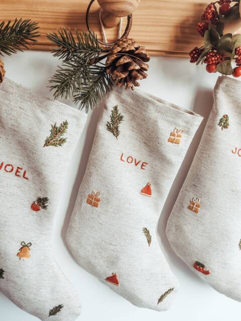 Personalized Christmas Santa Stocking/Custom Name Stocking /Christmas Embroidered Stocking/Family Christmas - image 1